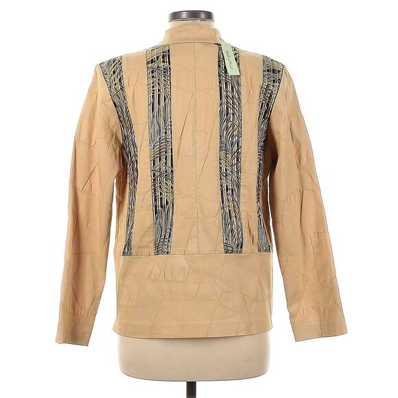 NWT Vintage 90s Silk Box Jacket Patchwork Stitching Lagenlook Cottagecore Size 6 - Picture 9 of 9